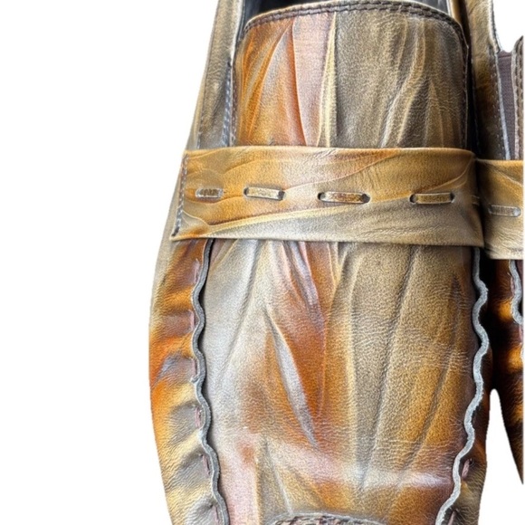 Men's Aldo Brown Italian Leather slip on dress Loafers - Picture 4 of 8